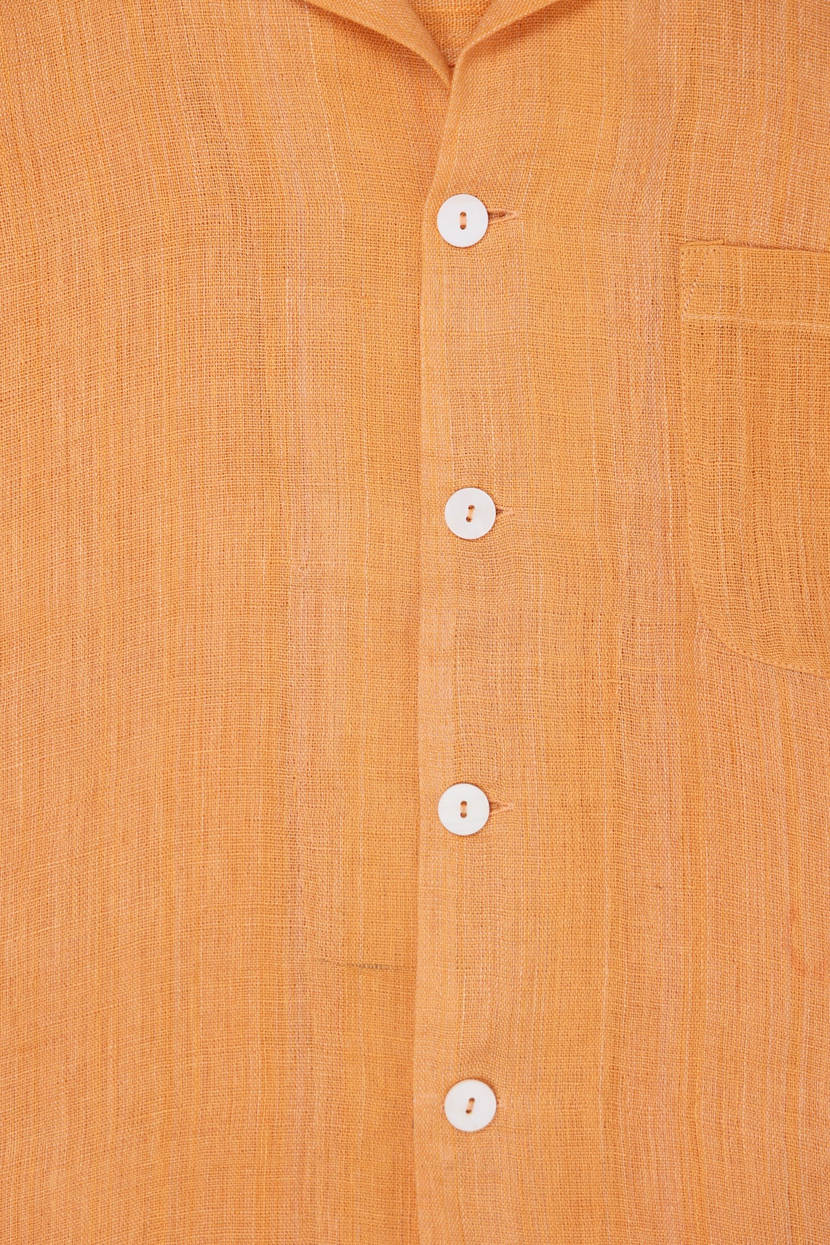 Vibrant Orange Linen Camp Shirt