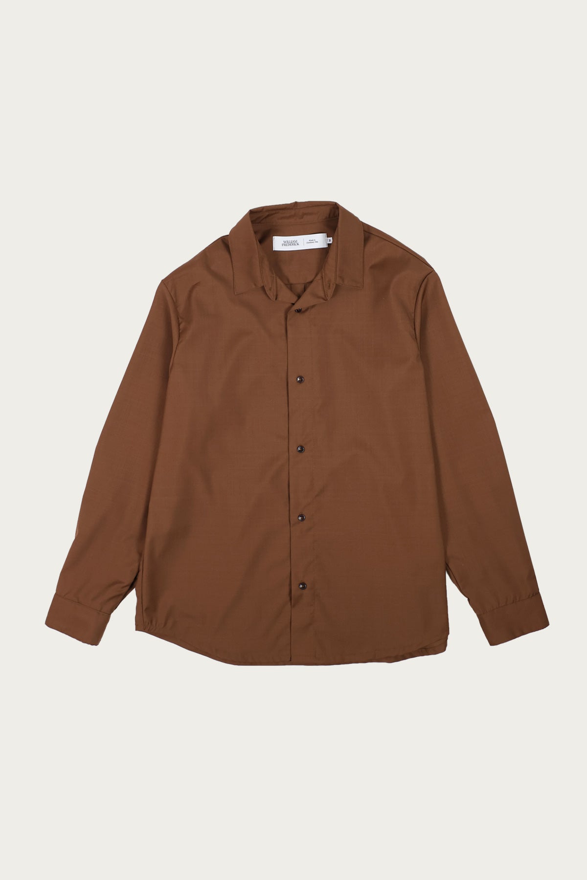 Exquisite Italian Wool Office Shirt in Chocolate